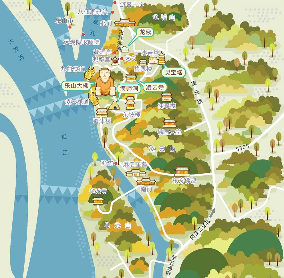 乐山市-市中区-|唐|乐山大佛|风景旅游区|5a