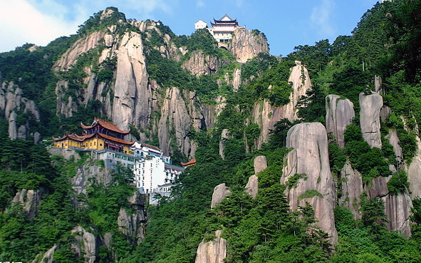 池州市-青阳县-九华山|天台|天台寺|十王峰1344m|风景区