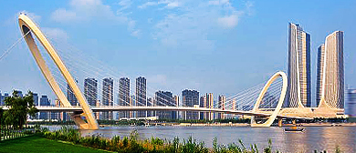 南京市-建邺区-长江江心洲（夹江）·南京眼步行桥